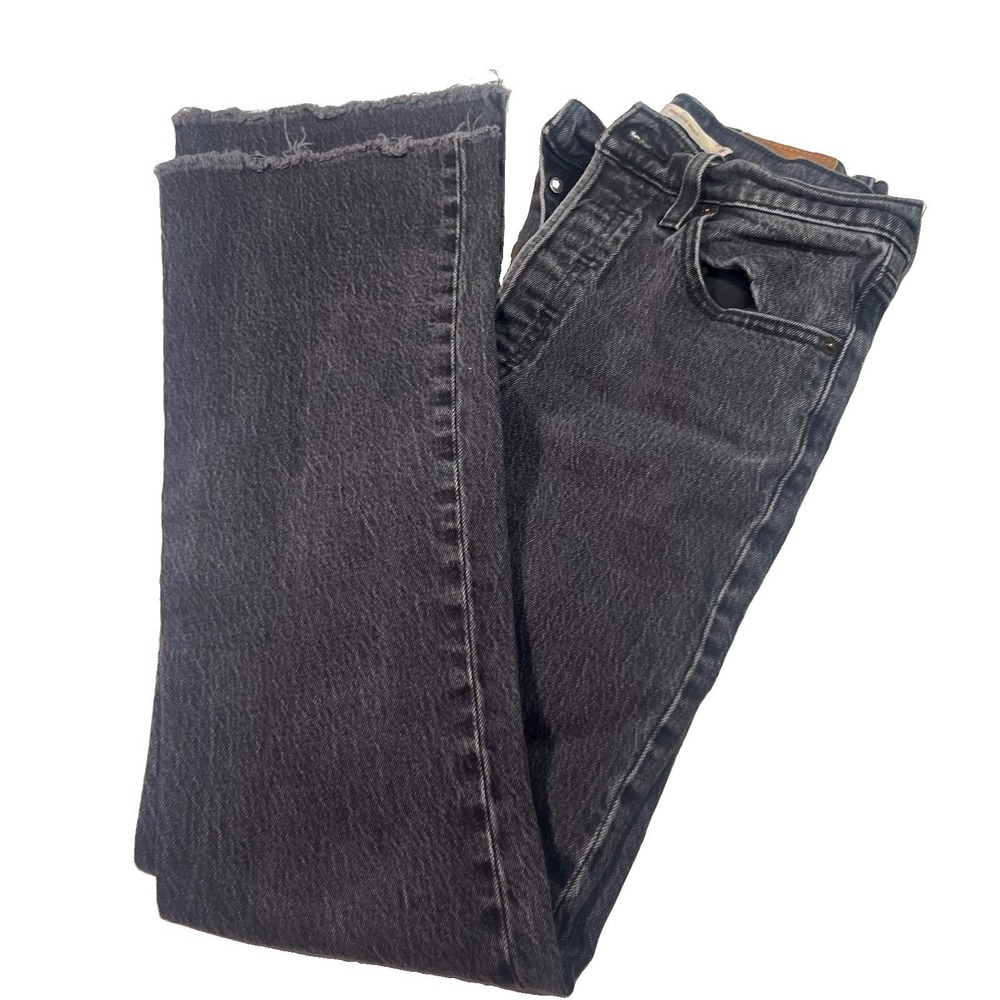Levis Ribcage Boot Premium Jeans Women's 28 Black High Rise Bootcut Button Fly